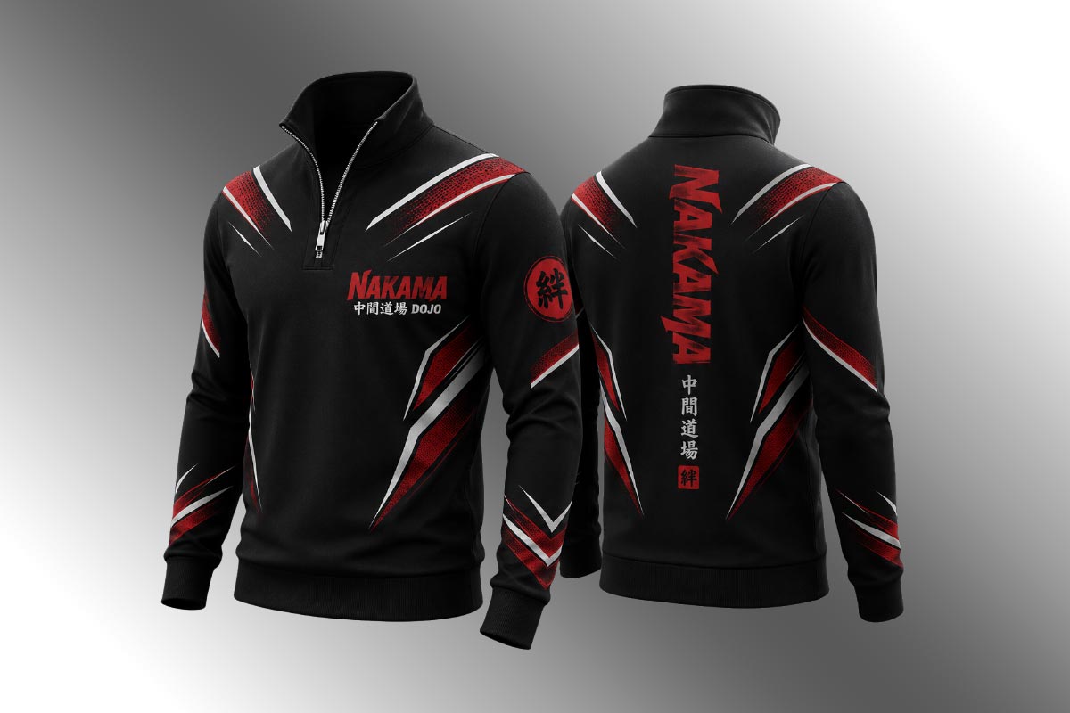 Hoodie demi zip Sublimation rouge