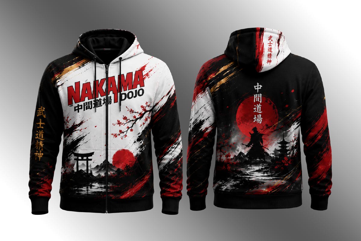 Hoodie full zip Sublimation rouge